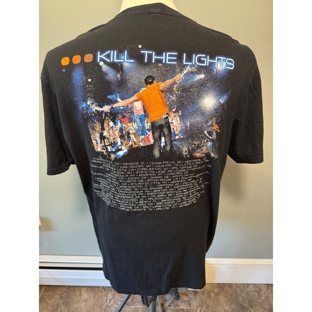 Luke Bryan Kill The Lights Tour T-Shirt Black Mens XL Concert EUC - Picture 4 of 4